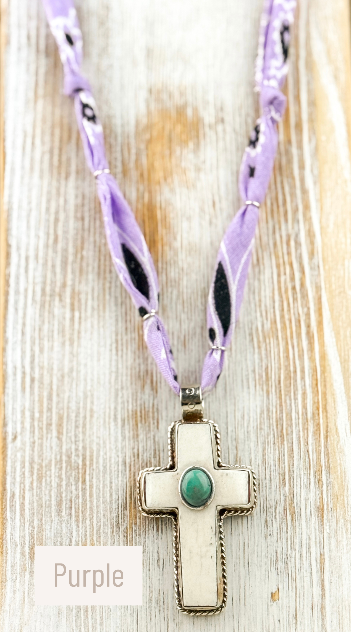 Buffalo Bone & Turquoise Cross Necklace