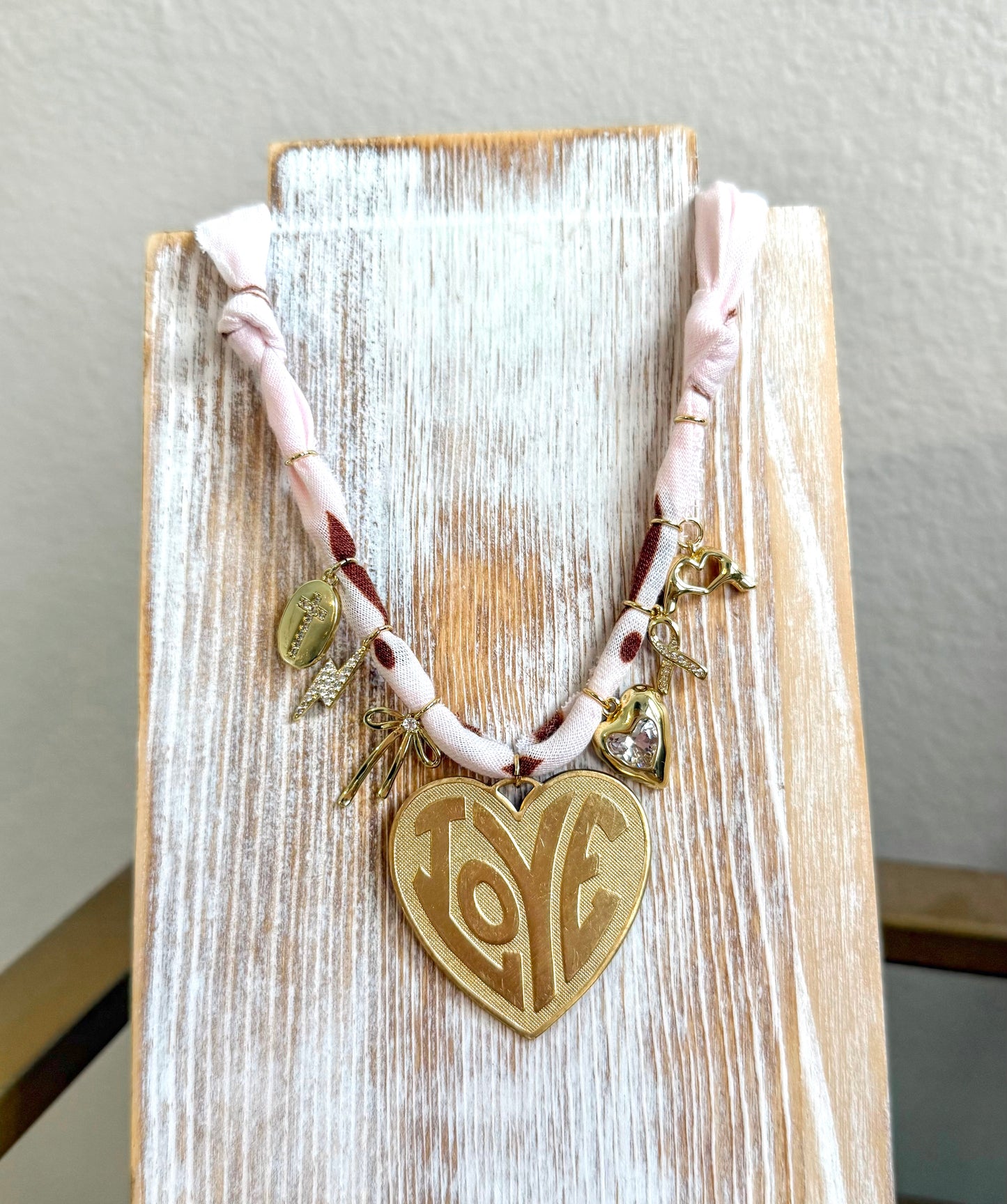 Hand Dyed Light Wash Pink | 7 Charms