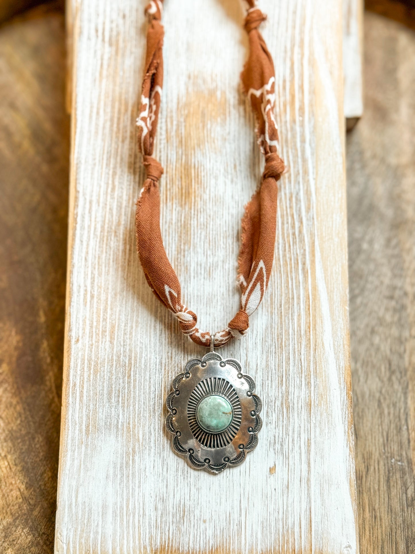 Turquoise Concho + Light brown