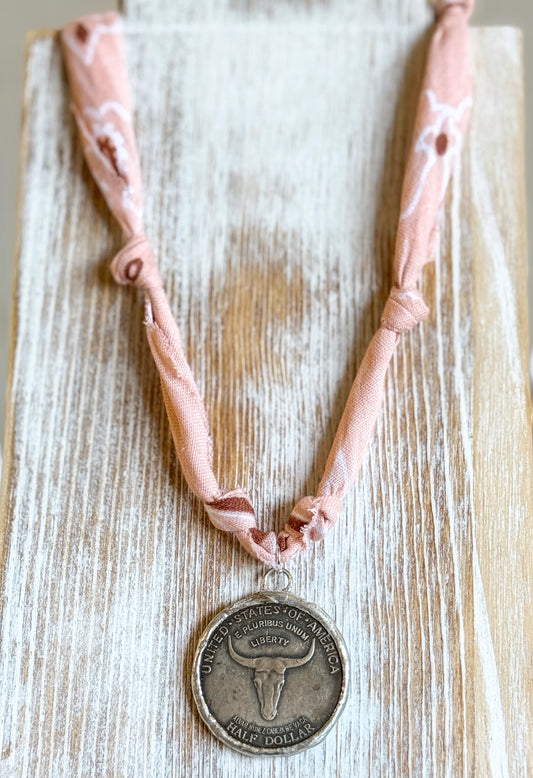 Coin Pendant | Salmon Wash