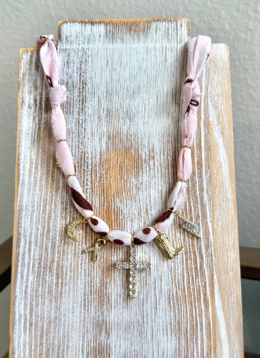 Hand Dyed Light Wash Pink | 5 Charms