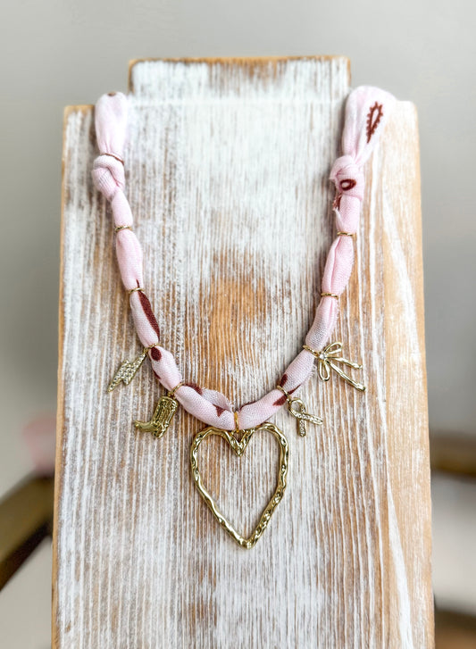 Hand Dyed Light Wash Pink | 5 Charms